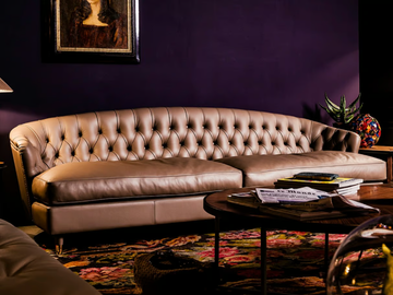 SAVOI - 3 seater tufted leather sofa by Black Tie - view 2